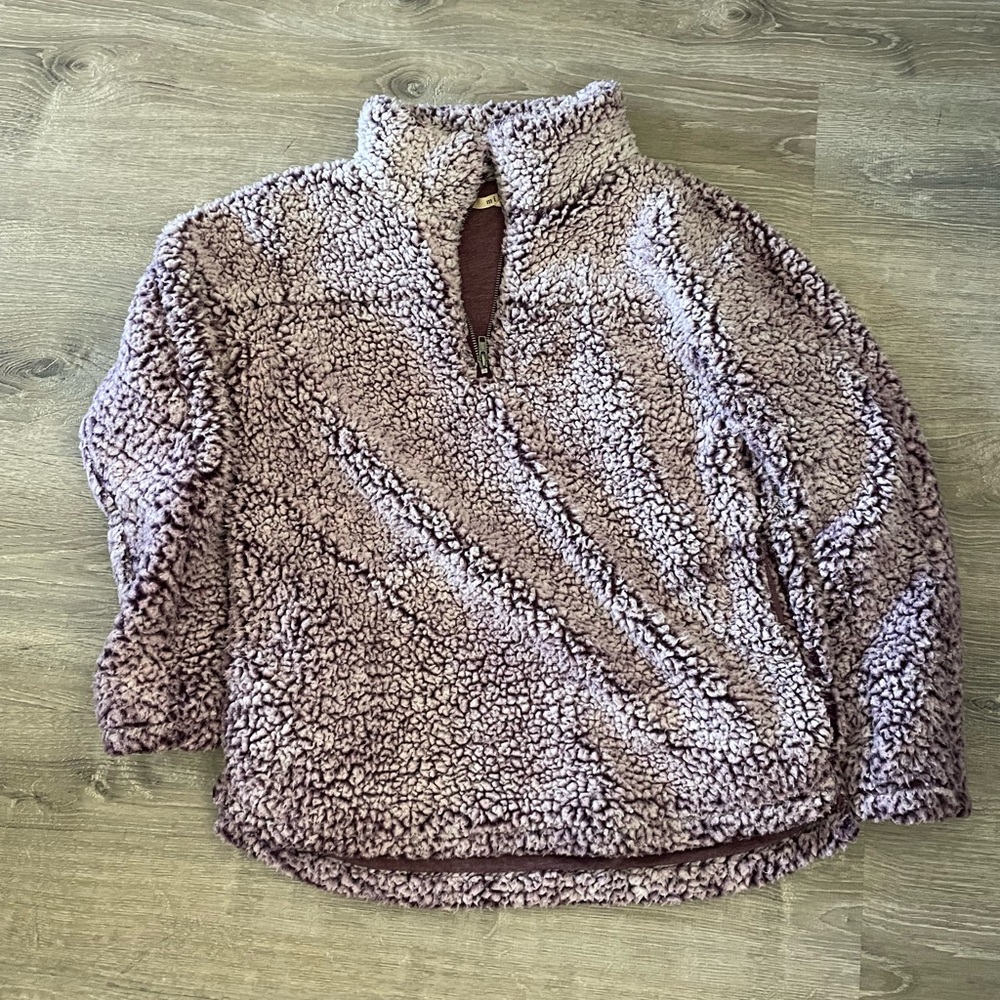 Fuzzy purple pullover